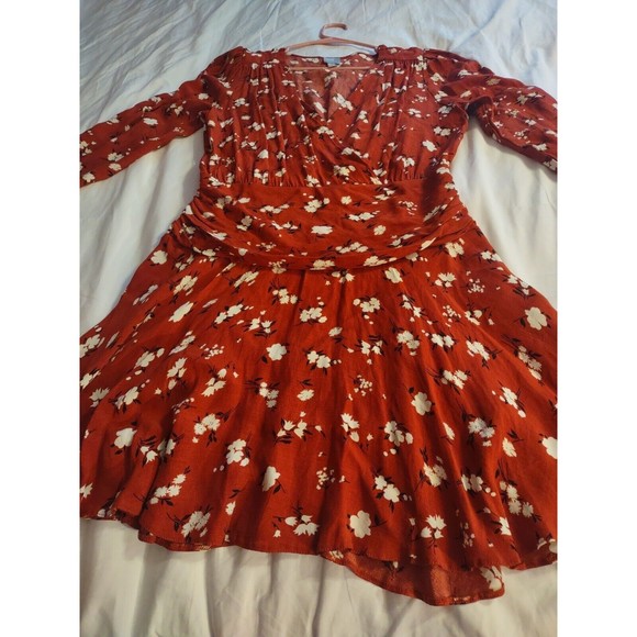 asos Dress Size 10 Brownish/Burnt Orange Multicolor Floral Side Zip - Picture 7 of 10